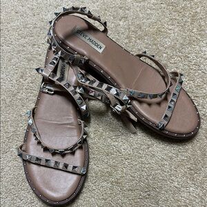 Steve Madden Tan Studded Sandals